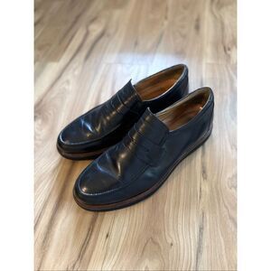 Samuel Hubbard Mens Black Leather Ivy Legend Slip On Penny Loafers Shoes Size 13